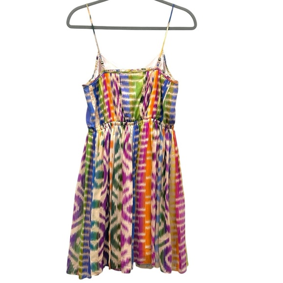 Broadway & Broome 100% Silk Spaghetti Strap Rainbow Lined Mini Dress Size XS - Picture 2 of 6